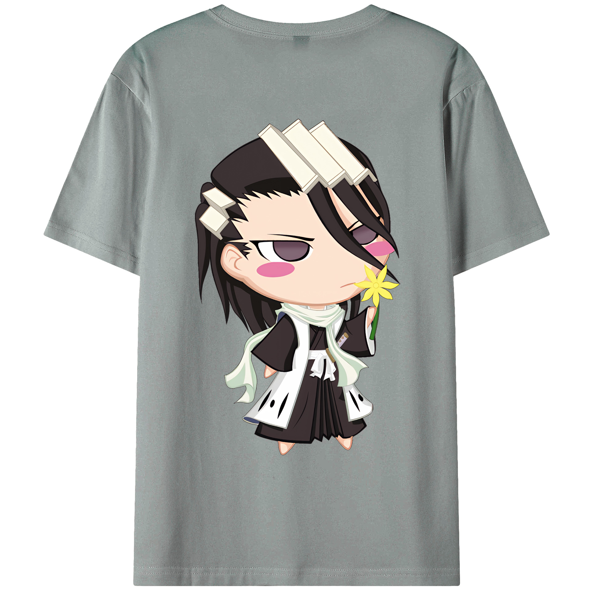 （画像用） ブリーチ くちき びゃくや BLEACH Kuchiki Byakuya 綿100％ メンズ半袖Tシャツ（バックプリント） 通気性